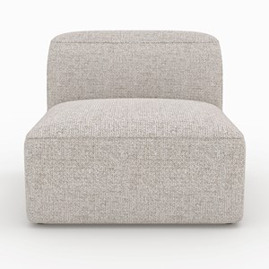 Canapé modulable en tissu beige 3 places avec pouf - hestia