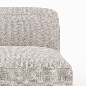 Canapé modulable en tissu beige 3 places avec pouf - hestia