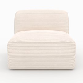 Canapé modulable en velours côtelé blanc cassé 3 places - mina