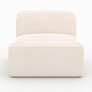 Canapé modulable en velours côtelé blanc cassé 3 places - mina