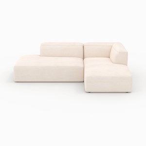 Canapé d'angle droit modulable en velours côtelé 4 places - mina