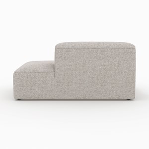 Canapé d'angle gauche modulable en tissu beige - hestia