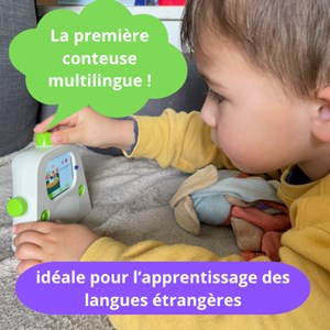 Boîte à Histoires pour Enfant Bilibox -Conteuse d'Eveil aux Langues de 0 à 8 Ans