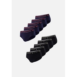 Lot de 10 slips bleu marine et noir en coton