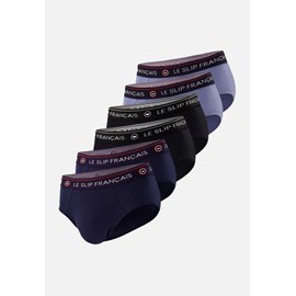 Lot de 6 slips en coton  - bleu marine