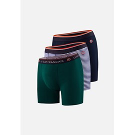 Lot de 3 boxers long en coton  - bleu marine
