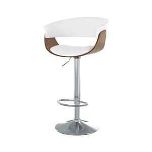 Chaise de bar réglable 59&nbsp;81 cm en cuir synthétique blanc - basile