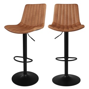 Lot de 2 chaises de bar réglables 62,5&nbsp;83 cm camel - killi