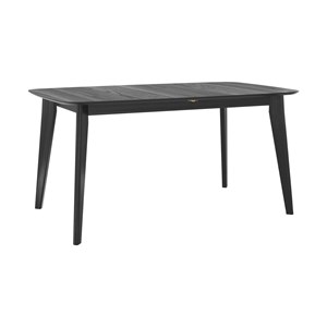Table  4&nbsp;6 personnes extensible en bois noir 150&nbsp;180 cm - oman