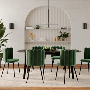 Table  4&nbsp;6 personnes extensible en bois noir 150&nbsp;180 cm - oman