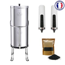 Purificateur d'eau par gravité céramique et charbon actif 22 l