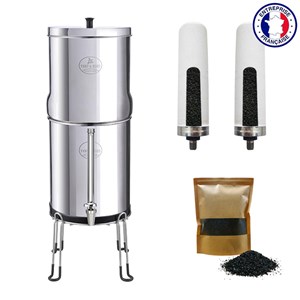 Purificateur d'eau par gravité céramique et charbon actif 22 l