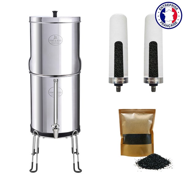 Purificateur d'eau par gravité céramique et charbon actif 22 l