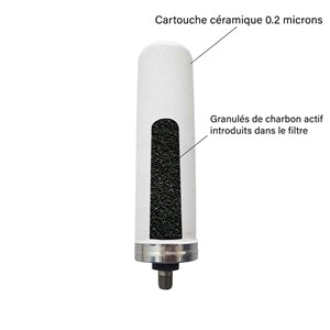 Purificateur d'eau par gravité céramique et charbon actif 22 l