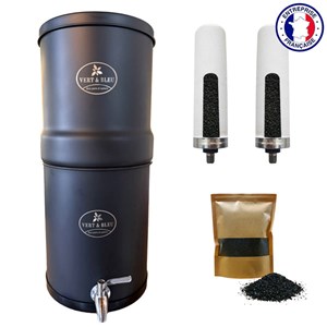 Filtre à eau par gravité céramique et charbon actif 18 l