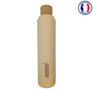 Gourde isotherme inox blanche 1 l, vert et bleu