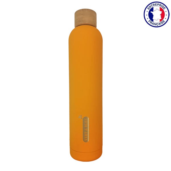 Gourde isotherme inox orange 1 l, vert et bleu