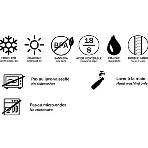 Gourde isotherme inox orange 1 l, vert et bleu