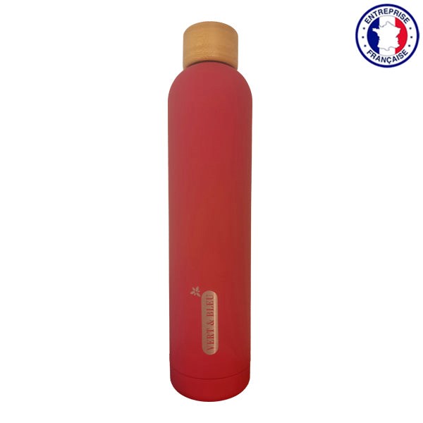 Gourde isotherme inox rose 1 l, vert et bleu