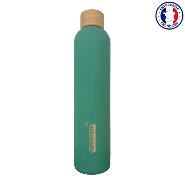 Gourde isotherme inox verte 1 l, vert et bleu