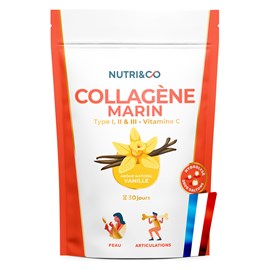Collagène marin types 1, 2 & 3 - poudre goût vanille - 1 mois