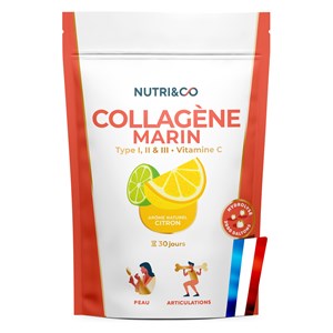 Collagène marin types 1, 2 & 3 - poudre goût citron vert - 1 mois