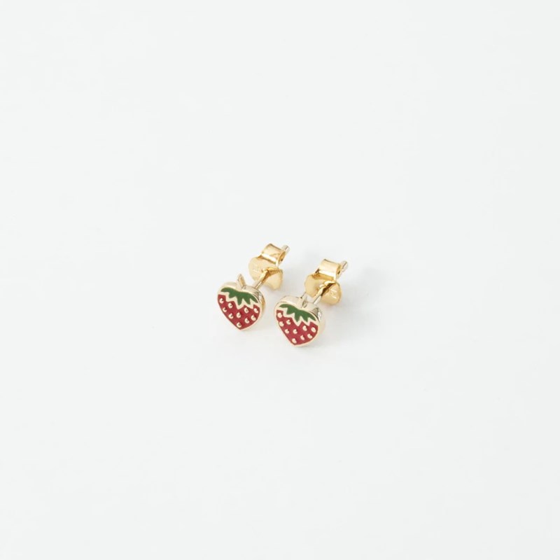 Boucles d'oreilles fraise or