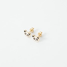 Boucles d'oreilles panda or