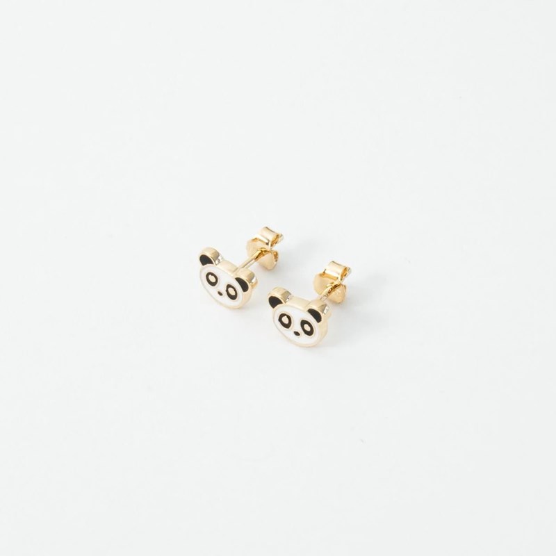 Boucles d'oreilles panda or