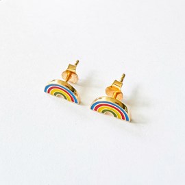 Boucles d'oreilles arc en ciel or