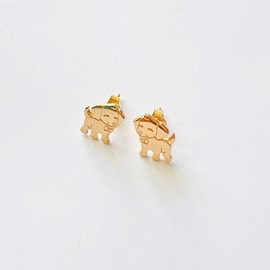 Boucles d'oreilles chien or