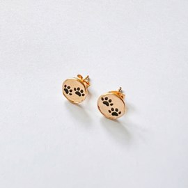 Boucles d'oreilles patte de chien or