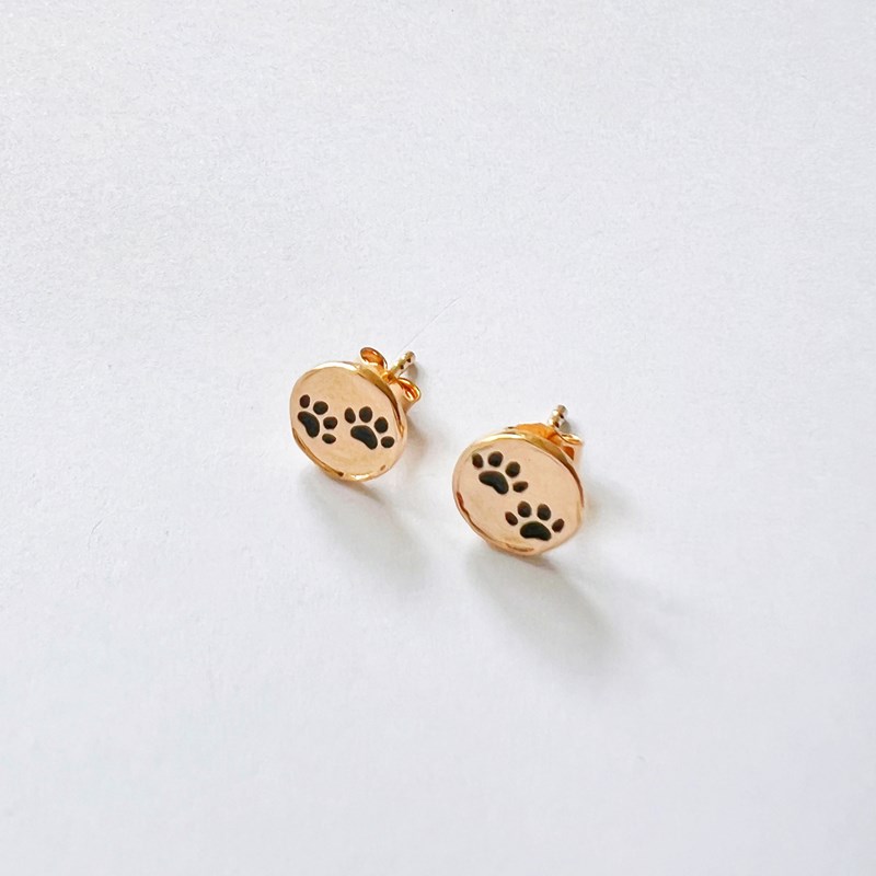 Boucles d'oreilles patte de chien or