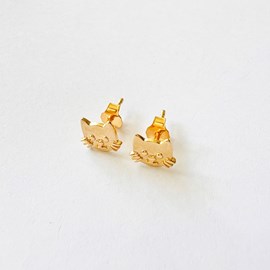 Boucles d'oreilles chat or