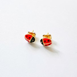 Boucles d'oreilles coccinelle or