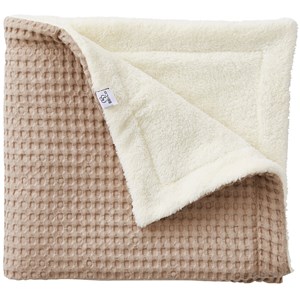 Couverture polaire en coton gaufré latte (75 x 120 cm)