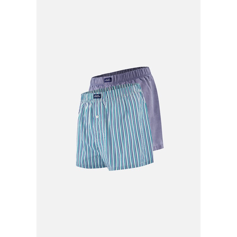 Lot de 2 caleçons en coton - bleu paon