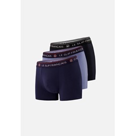 Lot de 3 boxers en coton  - marine bleu jean noir