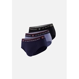Lot de 3 slips en coton  - bleu marine