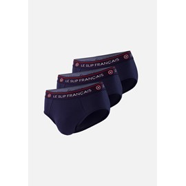 Lot de 3 slips bleu marine en coton