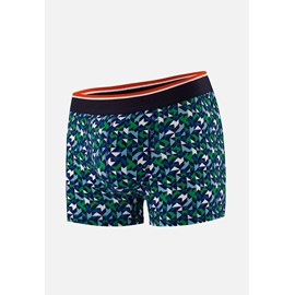 Boxer à mosaïque indigo en coton