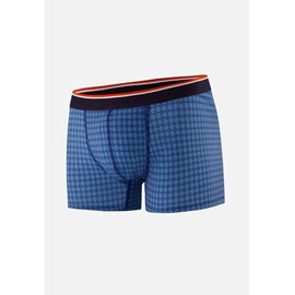Boxer à motif arlequin bleu en coton