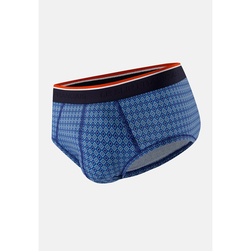 Slip imprimé bleu en coton