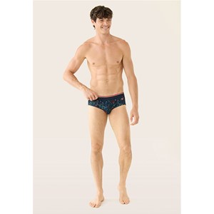 Slip bleu marine à motif houx S