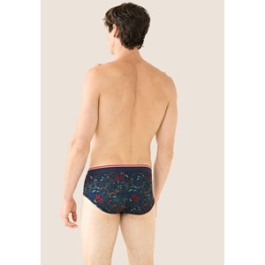 Slip bleu marine à motif houx S