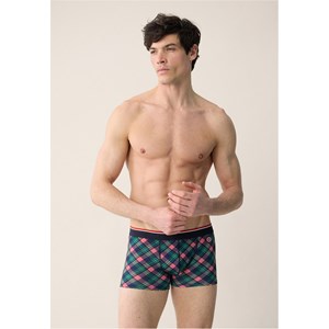 Boxer vert sapin imprimé carreaux tartan S