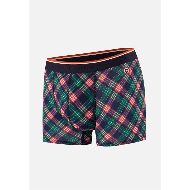 Boxer vert sapin imprimé carreaux tartan