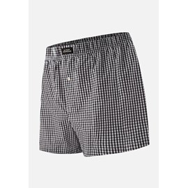 Caleçon à carreaux noir en coton