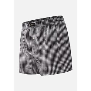 Caleçon à carreaux noir en coton L