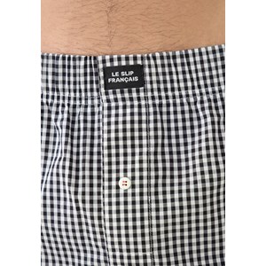 Caleçon à carreaux noir en coton L